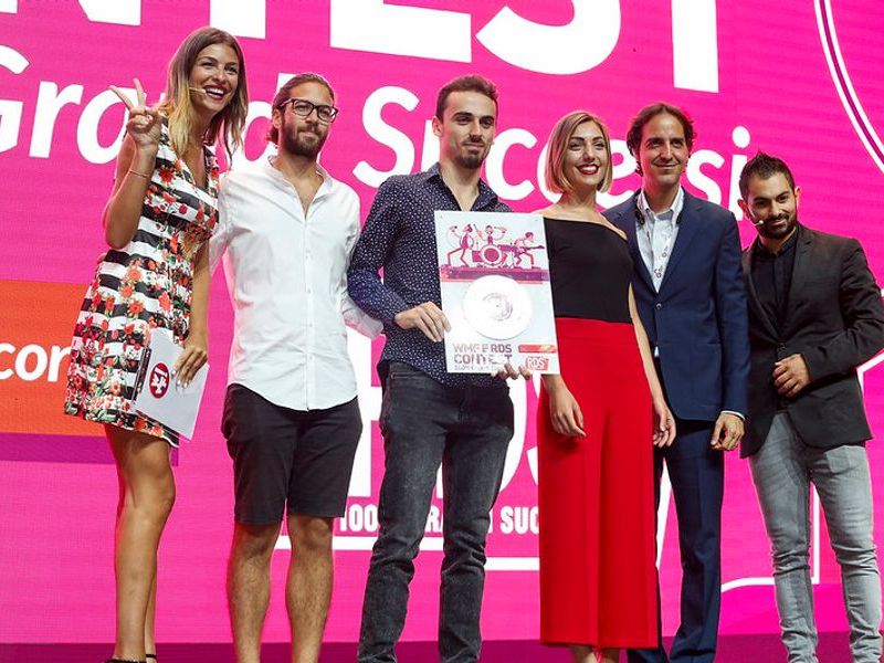Fosfena - winners of the Music Contest at WMF18, awarded by Cristina Chiabotto, Cosmano Lombardo and Massimiliano Montefusco of RDS